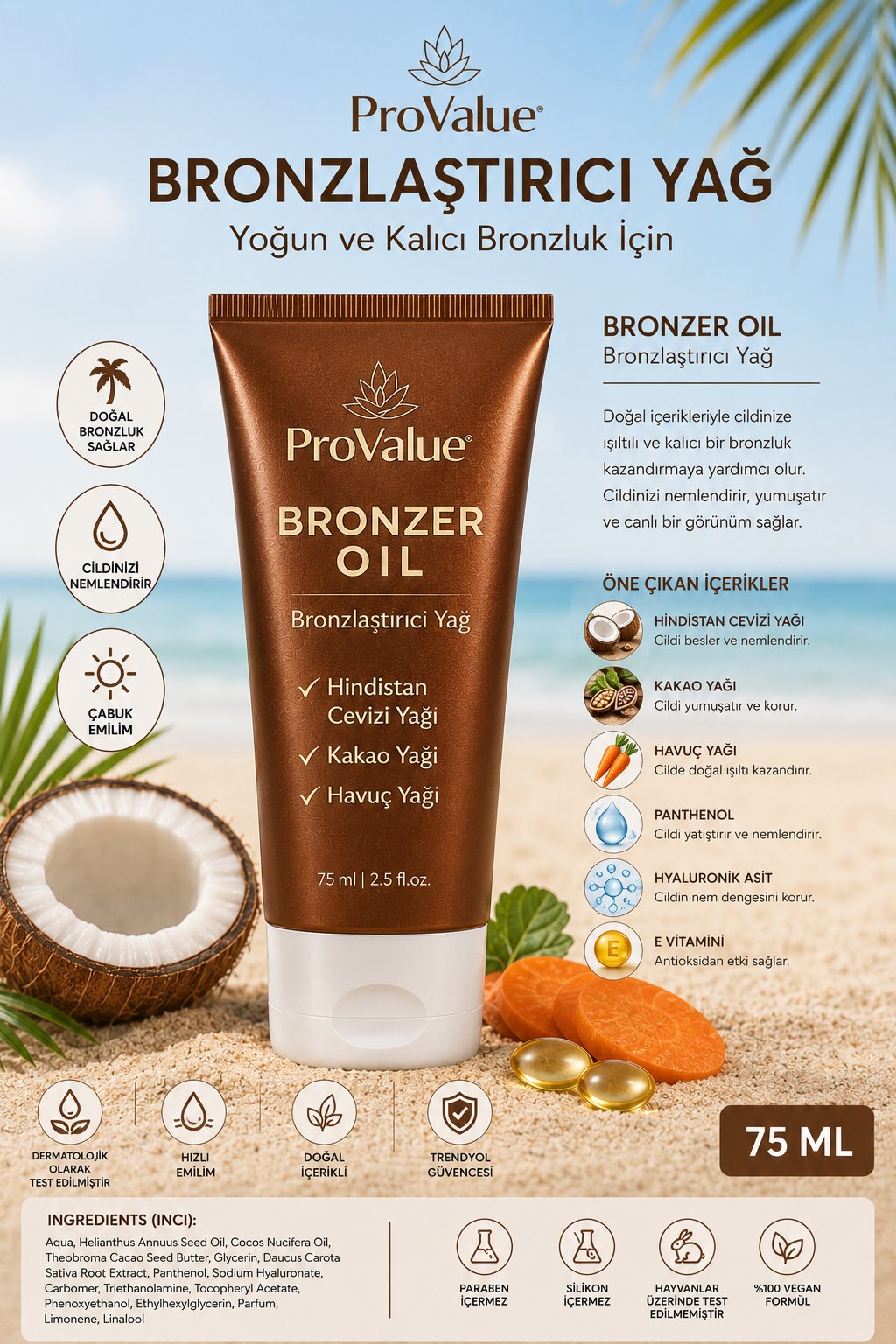 Bronzlaştırıcı Bakım Yağı